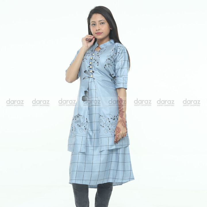 Readymade Stylish Fashionable Koti Hot Kurti For Girls Long Linen (1 Pcs) ShadaMon Shop TPP - Kurti For Girls