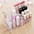 Large Perfume Bottle Organizer Durable Clear Makeup Organizer with Grids Cosmetic Storage Box for Lipstick Eyeliner Brushes.