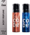 WildStone Code Copper and Titanium Body Perfume Combo For Men, 120 ml each (Pack of 2). 