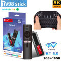 TV98 ATV 8K Smart TV Stick Android 14 H618 2.4G 5G Wifi Support OTA Media Player TV Receiver BT5.0 2GB 16GB Voice Remote TV Box.