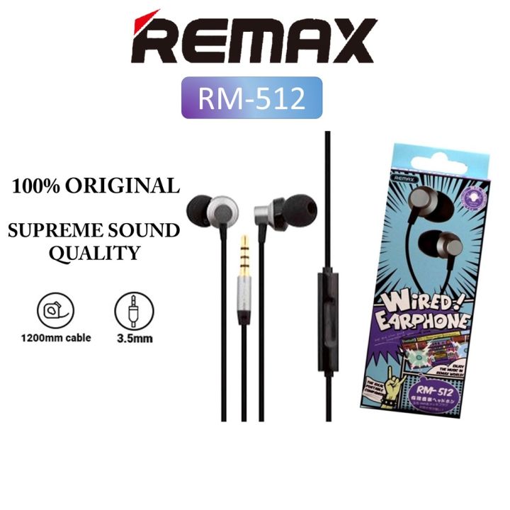 REMAX RM 512 High Performance Wired In Ear Earphone Stereo with Mic 3 ...