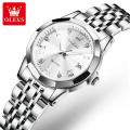 OLEVS 9931 Quartz Watch for Men Solid Stainless Steel Strap Rhombus Design Fashion Wristwatch Men's Waterproof Watch.