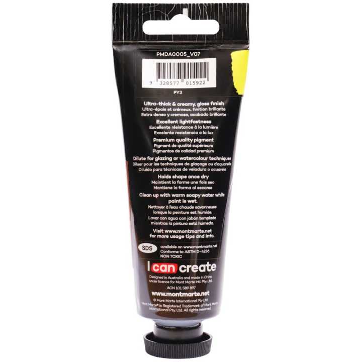 Mont%20Marte%20Dimension%20Acrylic%2075mls%20-%20Lemon%20Yellow%20-%20Image%203
