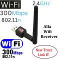 300 MBPS USB WiFi RECEIVER with high speed Antenna TV.VIDEO .FB. 