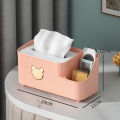 Cartoon Storage Tissue Cute Gold Plated Divided Little Bear Multi functional Living Room Restaurant Drawing Paper Box. 
