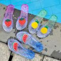 Crystal Slippers Women's Summer Korean Style ins Cute Cartoon Student Outer Wear Non-Stinky Feet Transparent Beach Sandals for Women M.