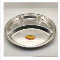 Divided Plate/ Stainless Steel Plate/ Divided Plate 4 Section -(Diameter-27cm).