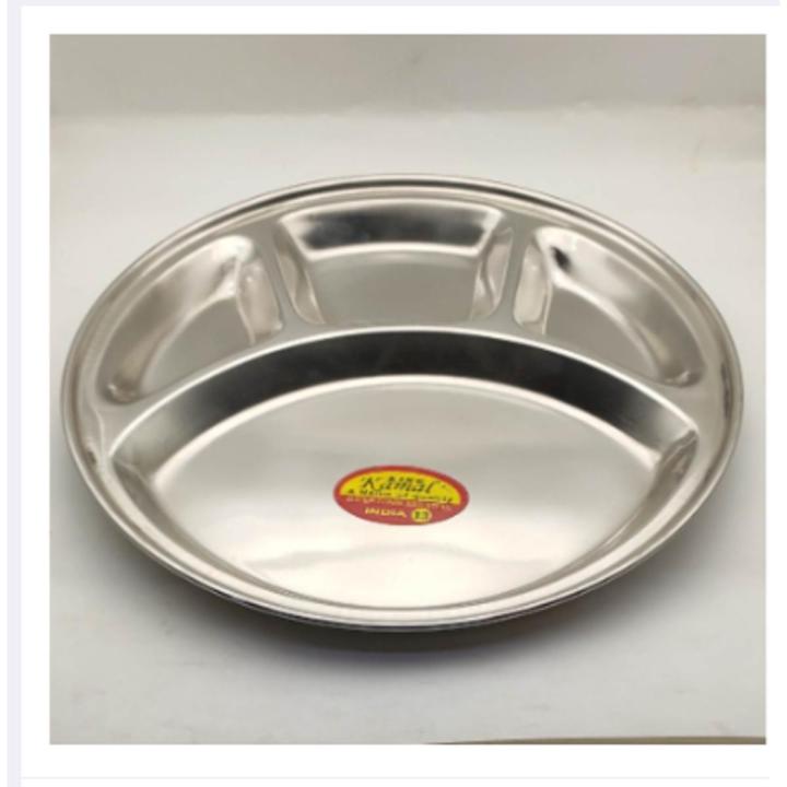 Divided Plate/ Stainless Steel Plate/ Divided Plate 4 Section -(Diameter-27cm)