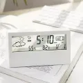 Creative LED Transparent Alarm Clock Luminous Multifunction Alarm Clocks Weather Temperature and Humidity Desktop Ornament Clock. 