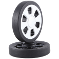 Black & Silver Luggage Wheel Replacement Wear Resistant PU Caster Suitcase Replacement Wheel. 