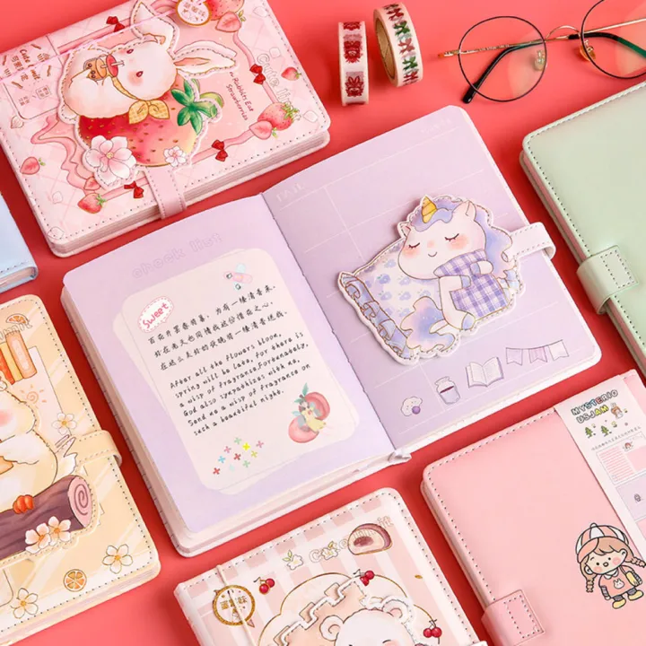 Cute%20Magnetic%20Button%20Notebook%20Color%20Pages%20Illustration%20Student%20Planner%20Agenda%20Notepad%20Girl%20Diary%20Book%20-%20Image%205