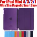 Smart Cover For iPad Mini4 5 6 Ultra Slim PU Leather Case + PC translucent back case for Apple ipad mini 6 5 4 3 2 IM401.
