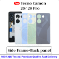 For Tecno Camon 20/ 20 Pro CK6 CK6n CK7 CK7n Side Frame + Back Panel Housing + Camera Glass Back shell Replacement Spare Parts. 