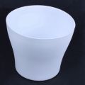 2X Plastic Plant Flower Pot Planter With Saucer Tray Round Gloss White Upper Caliber -, 17cm / 6.69 inch. 