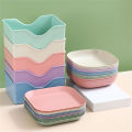Tableware Spit-Bone Dish Easy To Clean Food-Grade 10-Piece Set Japanese-Style Plate Japanese Design Square Plate Fruit Plate. 
