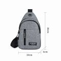 Men's Bag Solid Color Men's Chest Bag Outdoor Casual Fashionable Small Satchel Canvas Handbag Zipper Messenger Fashion Bags. 
