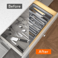 Cutlery Drawer Organiser Expandable Utensil Tray for Kitchen, Adjustable Silverware and Flatware Holder Durable. 