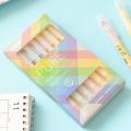 6PCS Double Ended Window Soft Highlighter Pens Pure Macaron Highlighter Pen for Textbook Written Notes. 