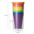 7PCS Colorful RainSet Cup Picnic Travel rtable Color Plastic Cups becue Camping Festival Birthday Cups Tea Cup Set.