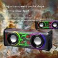 Bluetooth Speaker Transparent Sound Box Colorful Lights Dual Speaker High Power Subwoofer Sound (Model-V8). 