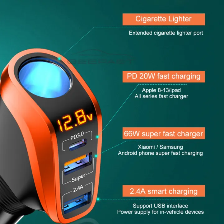 %E3%80%90FUPANG%E3%80%91Geepact%20Charge%203%20USB%20car%20fast%20charger%20ci-Garette%20lighter%20digital%20LED%20voltage%20display%20Super%20Charge%20power%20delivery%20Quick%20Charge%20support%2012v%2024V%20car%20-%20Image%208