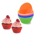12pcs/Set Silicone Cake Mold Round Shaped Muffin Cupcake Baking Molds Kitchen Cooking Bakeware Maker DIY Cake Decorating Tools. 
