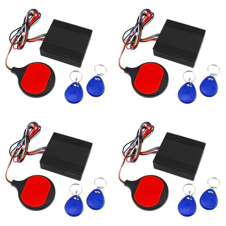 4X Anti Theft Motorcycle Hidden Lock System with Engine Cut Off Immobilizer IC Card Alarm Induction