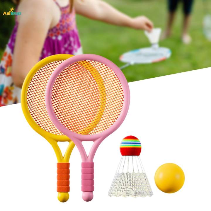 Kids Badminton Tennis Set Game Tennis Racquets Set for Beach Toys Girls
