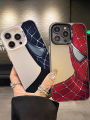Olige Case For iPhone 11 12 13 14 15 Pro Max Marvel Cool and Trendy Personalized Laser High Grade Half Faced Spider Man Anti Drop phone case back cover. 