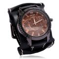 Mens Quartz Watches Jessingshow Luxury Wristwatch 2022 Cowhide Watchband Punk Style Watch For Men Wide Leather Bracelets. 