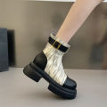 JIABUJIA/Jia Is Not Fake-2023Early Autumn New Casual round Toe Short Retro Fashion Stretch Dr. Martens Boots. 