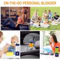Portable Personal Blender for Smoothie and Shakes - USB Rechargeable Juicer Cup Including Reusable Silicone Straws Black. 