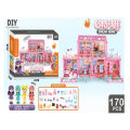 DIY dream villa furniture set with 6 girls dollhouse. 