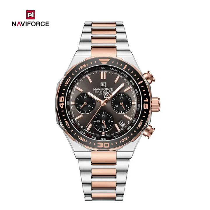 NAVIFORCE NF8049S Men’s Trendy Watches with Multifunctional Dial Luminous Waterproof High-Quality Quartz Watch