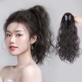 40CM Synthetic Ponytail Extension Wavy Curly Hair Claw Clip on Ponytail Hair Extension Heat-Resistant False Hairpiece.