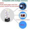 Retekess T128 Restaurant Paging System Wireless Waiter Staff Calling Table Service Pager System 1 PC Wrist Watch Receiver and 5 PCS 4-Key Call Button. 