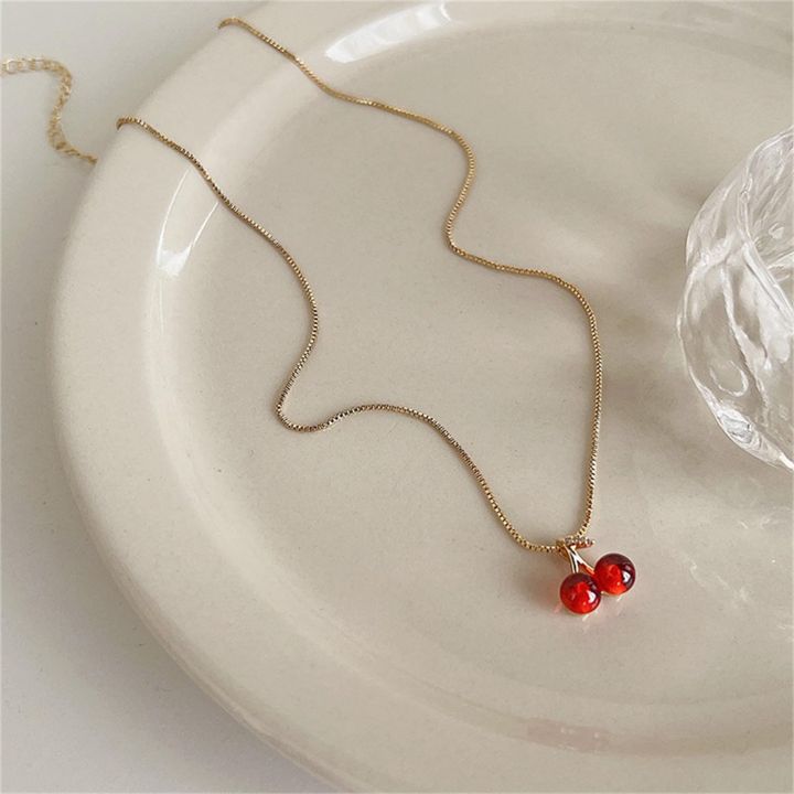 Fashion%20Red%20Cherry%20Necklace%20Sweet%20Ruby%20Summer%20Chic%20Rhinestone%20Cubic%20Zirconia%20Gold%20Pendant%20Necklace%20Clavicle%20Chain%20for%20Women%20Girls%20Boho%20Wedding%20Jewelry%20Gifts%20-%20Image%204