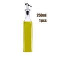 250ml Crystal Clear Square Shaped Glass Oil Dispenser Bottle with Lever-Release Stopper Snap Flip Top Lid Bottle for Olive Oil, Vinegar.