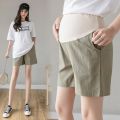 Cotton and Linen Maternity Shorts for Pregnant Women Pants Gravida Clothes Pregnancy Clothing Mother Wear High Waist. 