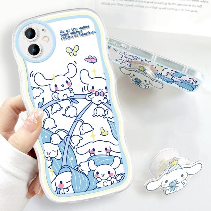 TA%20for%20iPhone%2011%20Back%20Cover%20Cute%20Melody%20Kuromi%20Fashion%20Wavy%20Phone%20Case%20With%20Free%20Holder%20Camera%20Protection%20Transparent%20TPU%20Soft%20Cover%20for%20Girls%20-%20Image%202