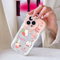 UCUC for Vivo Y03 Y18 Y18e Back Cover Cute Penguin  Cream Texture Wavy Edge Soft Silicone Phone Case. 