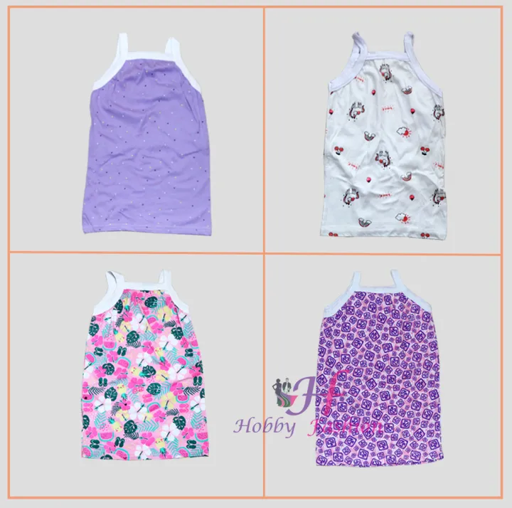 4%20Pieces%20MultiColor%20Cotton%20Singlet%20/%20Tank%20Top%20for%20girls%20-%20Image%202