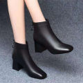 Block Heel Boots Women's Fashion Fall/Winter 2024 New Women's Boots Mid-heel Spring and Autumn Single Boots Martin Boots. 