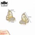 Carat Alloy Statement Earrings Sparkling Rhinestone Butterfly Stud Earrings Elegant Women's Jewelry Gift Elegant Butterflies Ear Studs. 