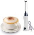 Handheld Stainless Milk Frother Lid Foamer Blender Coffee Mixer with US plug Charging Cable. 