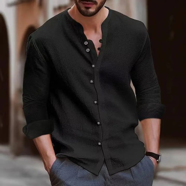 men's%20cotton%20linen%20shirt%20loose%20comfortable%20casual%20linen%20young%20men%20stand%20collar%20solid%20color%20shirt%20-%20Image%208