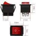 Rocker Switch 4 pin KCD4 - 16A 250V - Waterproof- Red Color - 1ps.