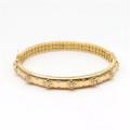 Italy court brushed bracelet women's light luxury elegant set green stone vintage opening bracelet women's light luxury.