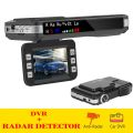 2 In 1 Car DVR Dash Camera 6 Languages Driving Recorder Video Camera Driving Radar Detector Dash Cam With Night Vision.