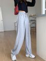 Woman Pants Streetwear Korean Style Loose Joggers Women Sweatpants Grey High Waist Comfort Simple Basic Casual Fashion Trousers.